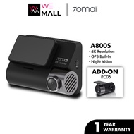 【English】70mai A800 / A800S Dual vision 140 Rear Cam FOV 4K Ultra HD Screen Dash Cam Rear APP Control 24h Night Vision