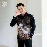 KEMEJA Men's batik Shirt With Tricot Layers erro hem, Elegant Sogan batik Top For Men, premium Long-Sleeved Cotton Material