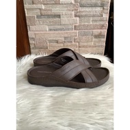 PSPGN.CO | ORIGINAL BRANDED OBERMAIN OJ6183DBR DARK BROWN MEN'S LEATHER SANDALS CROSS STRAP CASUAL 4