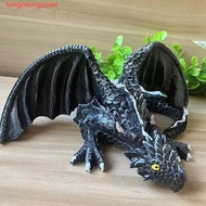 LANGMENGXUAN Black Dragon Sculpture, Large Size Resin Dragon Ornaments, Collectible Statue Gothic St
