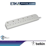 Belkin SurgeStrip F9E600sa3M | 6-Outlet Socket Extension Surge Protection Strip (CEW RM2000, Upto 47