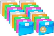 20 Pack Plastic Envelopes with Snap Closure/Poly Envelopes,TFDLCG zm Document Folders,A4 Letter Size
