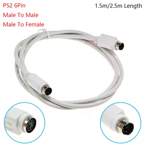 1Pcs 6 Pin PS2 PS/2 Male To Male/Male To Female Extender Cable Adapter Joiner Connector 6Pin Keyboar