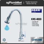 Pozzi x sgPlumbMart Chrome Flexible Kitchen Sink Tap Heavy Duty Kris 4000 K4000