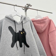 Áo Hoodie Nỉ Unsiex MÈO MUN Form Rộng Nam Nữ , Tay Phồng Phối Nón Lớn Hoodie cặp đôi Cute