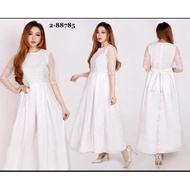 NEW LONG DRESS SIDI/ GAUN PANJANG PUTIH/LONG DRESS PUTIH BAPTIS/S/M/L/XL/XXL(Ready stok)