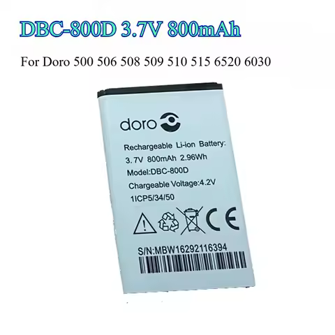 3.7V 800mAh DBC-800D Battery Real Capacity 100% for Doro 500 506 508 509 510 515 6520 6030 Wireless 