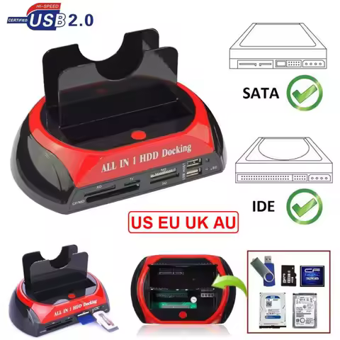 Hannord All in 1 HDD Docking Multifunc 2.5/3.5'' SATA Multi-Function HDD Docking Station IDE&SATA Ha