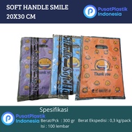 20x30 Soft Handle Oval Smile Plastic Bag 20 x 30 @100 sheets