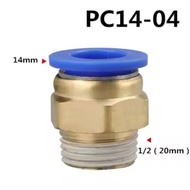 PC 14-04 Pneumatic Fitting 14mm To External Thread 1/2" inch