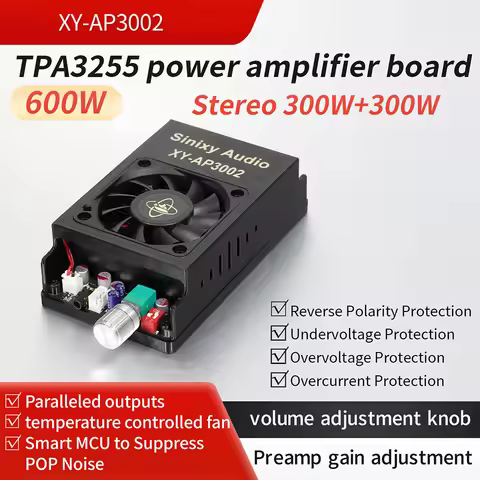 XINYI Sini Audio XY-AP3002 Pure Class D Amplifier Board with TPA3255 Chip 600W High Power Output for
