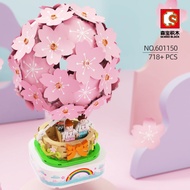 Sembo Block Japanese Street View Sakura Hot Air Balloon Compatible with Lego601150Building Blocks Girls' Children's Toys