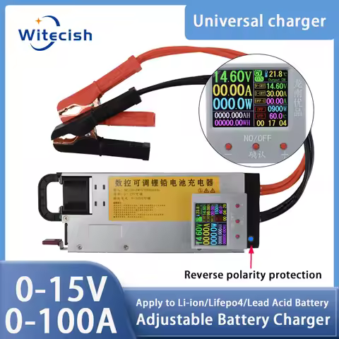 Adjustable charger 12V 100A lithium charger 14.6V 100A lifepo4 charger 0-15v 0-100A battery charger 