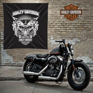 Harley Davidson Flag Banner Club/Club Motorcycle Flag - HD SKULL