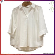 UNIQLO WOMEN'S RAYON BLOUSE WITH SKIPPER COLLAR 3 SVES/4