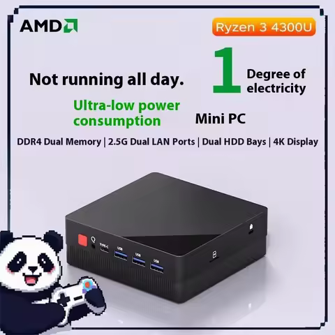 AMD R3-5300U/R5-4500U Dual Ethernet Mini PC Host 4k 60Hz New Generation Heat Sink Design Office Gami