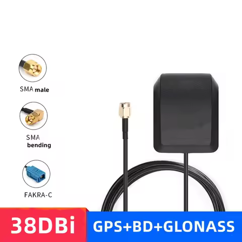 38DBi High Gain GPS Glonass BD Antenna SMA male FAKRA-C 1575MHz 5DBi RP-SMA 3M Cable ,Car antenna, w