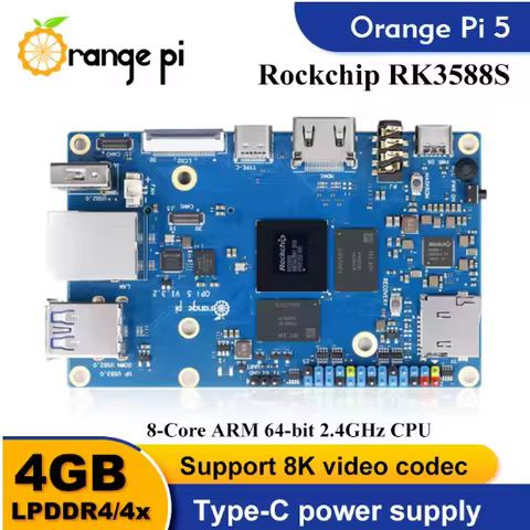 Orange Pi 5 Single Board Computer 4GB RAM RK3588S PCIE Module Externel Wifi6+BT5 SSD Orange Pi5 Demo