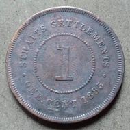 Koin Kuno Straits Settlements Victoria 1 Cent 1885