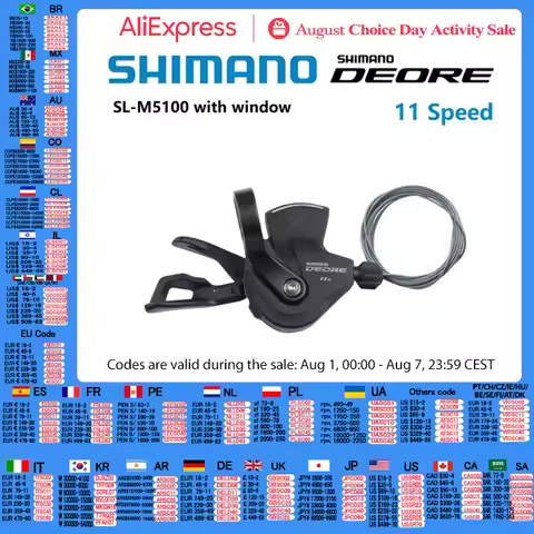 Shimano Deore Series SL-M5100 Shifter 11 Speed Right Shift Lever With/Without Window For Mountain Bi