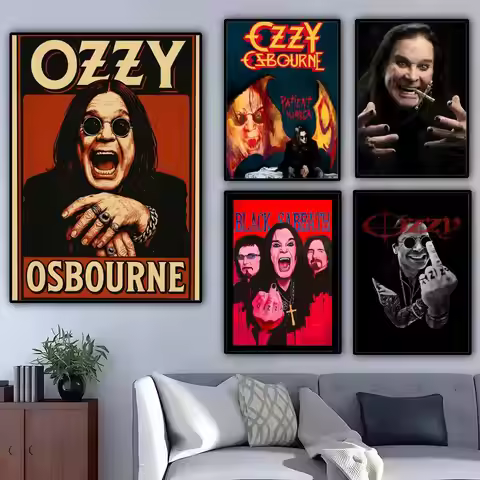 Retro Heavy Metal Band Rock Ozzy Osbourne Band Painting Calligraphy Canvas Poster: Crease Free Water