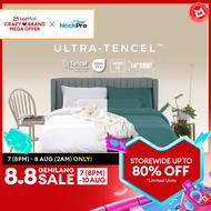 NeckPro Ultra Tencel Fitted Bedsheet Set | 1400 Thread Count OEKO-TEX | Fits Up To 14 Inches (35cm) 