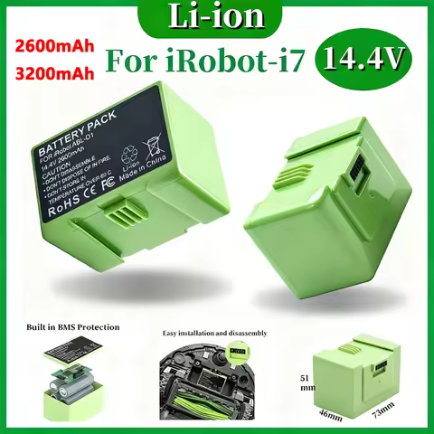 14.4V 3200mAh/2600mAh Battery Replacement for iRobot Roomba e and i Series i7+ e5 7150 7550 i3 3150 