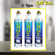 CatZaa C02 Gas Tank : ขวด + Co2 (Pack 3) พร้อมใช้ / สำหรับเครื่องทำน้ำโซดา สามารถส่งเติมแก็สได้ที่เร