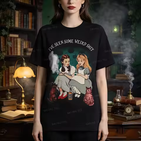 Alice Dorothy Weird Alice's Adventures in Wonderland Women T Shirt Short Sleeve O Neck T-shirt Dorot