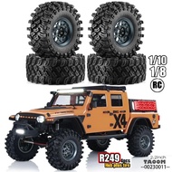 2.2 Inch Metal Beadlock Wheels & Crawler Tires 4PCS, Upgrade Parts for 1/8 1/10 RC Crawler KM5 YK408