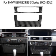 For BMW E90 E92 E93 Interior Trim Real Carbon Fiber Air Conditioning CD Control Panel Decoration 3 Series Accessories
