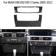 For BMW E90 E92 E93 Interior Trim Real Carbon Fiber Air Conditioning CD Control Panel Decoration 3 S