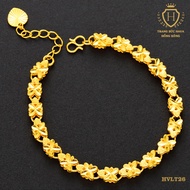 Lắc Tay Nữ Vòng Tay Nữ Hình Cánh Hoa Titan Xi Mạ Vàng Thật 24k Cao Cấp - Trang Sức Hava Hong Kong