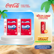 Lốc 24 Lon Nước Giải Khát Có Gas Fanta Hương Dâu 320ml/Lon Sale 25.6 Coca-Cola Chính Hãng