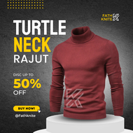 fath Knite. Sweater Rajut Long Neck Turtle Neck Pria Wanita Kerah Panjang Kerah Tinggi Bahan Rajut