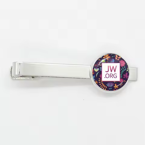 New Steampunk Jehovah's Witnesses Tie Clip JW.ORG High Quality Clip Round Handmade Jewelry Glass Gem