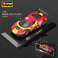 Burago Ferrari 499P Le Mans Racing Car Model 1:43 Scale Alloy Simulation Small Car Collectible Model