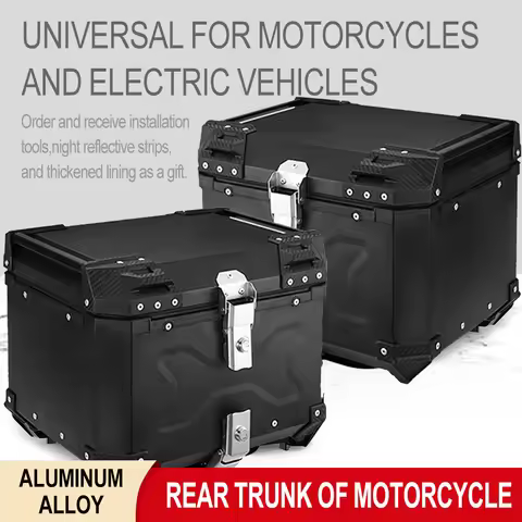 45L/55L Genera Motorcycle Top Aluminium Alloy Motorcycle Trunk Helmet Box Waterproof Motorbike Tail 