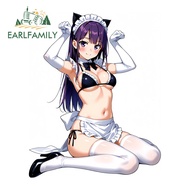 EARLFAMILY Anime Girl Maid Outfit Car Stickers Chibi Waterproof Occlusion Scratch Scooter Electric-B