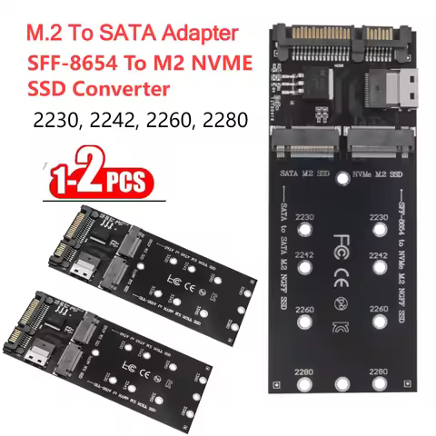 NVME M2 SSD Adapter SFF-8654 To M2 NVME SSD Converter 22Pin SATA To M2 Converter for Mainboard for S