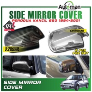 Side Mirror Cover Perodua Kancil 660 1994 - 2001 M Style Rearview Mirror Cap Garnish Forged Black Ch