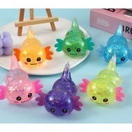 Axolotl Squishy Stress Toy – Cute Crawling Axolotl Fidget Toy Soft Sensory Squeeze Toy for Kids & Ad