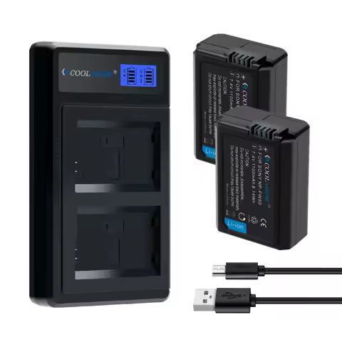 NP-FW50 Batteries Charger For Sony Alpha a6500 a6300 a6000 a5000 a3000 NEX-3 alpha 55 alpha 7 A72 A7