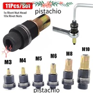 PISTACHIO 11Pcs/Set Manual Riveter Tool, For Rivet Nut Torch Mandrel Staple Hand Rivet Nut,  Electri