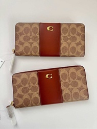 รับประกันแท้💯 Accordion Zip Wallet In Signature Canvas กระเป๋าสตางค์ ใบยาว