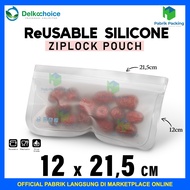 Reusable Ziplock Silicone Pouch Food Storage Bag 12x21.5 Unit