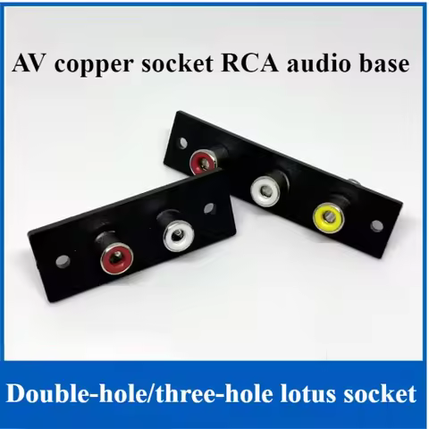 2Pcs 2 Way 3 Way RCA Female Connector Terminal Wall Panel Plate Input Phono Chassis Socket Audio AV 