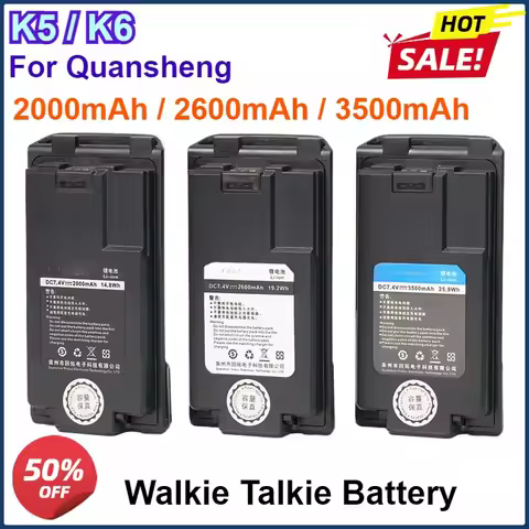 2000mAh/2600mAh/3500mAh Quansheng uv k5 8 K6 Walkie Talkie Battery High Capacity wireless machine tr