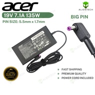 135W Acer Laptop Charger Adapter 19V 7.1A Nitro N18C3 ADP-135K V15 V17 VN7-571G VN7-791G VN7-792G