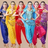 Women Belly Dancing Pants Short Sleeve Cropped Tops Sets sequins indian Dance performance Clothes